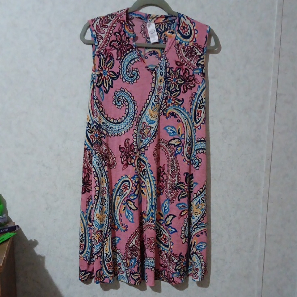 PINK Victoria's Secret Pink and Blue Sleeveless Sundress